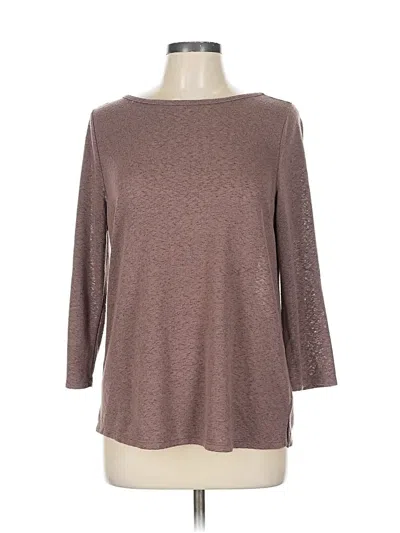 Pre-owned Bobeau 3/4 Sleeve T-shirt In Brown