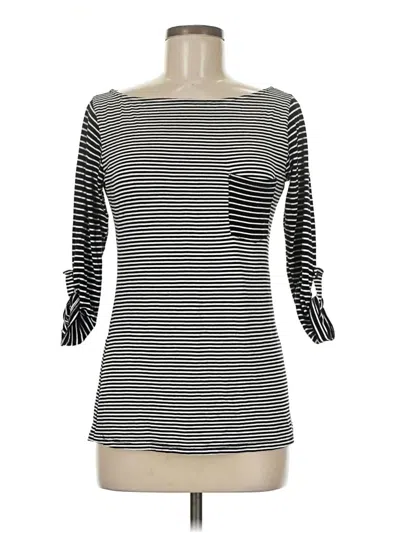 Pre-owned Bobeau 3/4 Sleeve Top Black Boatneck Tops