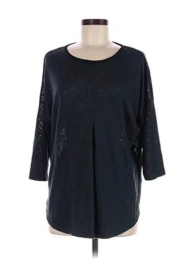 Pre-owned Bobeau 3/4 Sleeve Top Black Boatneck Tops