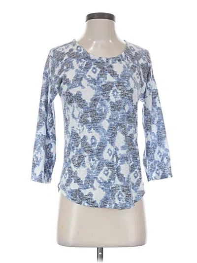 Pre-owned Bobeau 3/4 Sleeve Top Blue Boatneck Tops