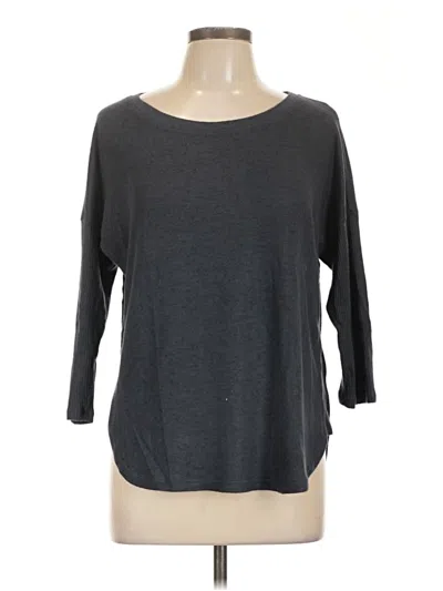 Pre-owned Bobeau 3/4 Sleeve Top Gray Boatneck Tops