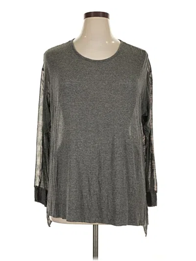 Pre-owned Bobeau 3/4 Sleeve Top Gray Crew Neck Tops
