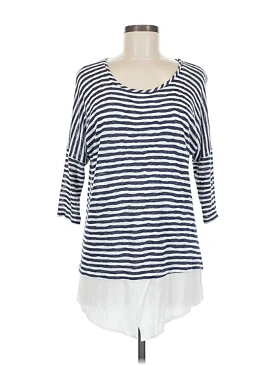 Pre-owned Bobeau 3/4 Sleeve T-shirt In Blue