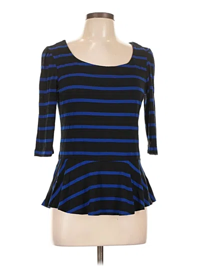 Pre-owned Bobeau 3/4 Sleeve T-shirt In Blue