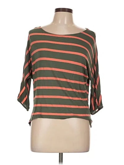 Pre-owned Bobeau 3/4 Sleeve T-shirt In Brown