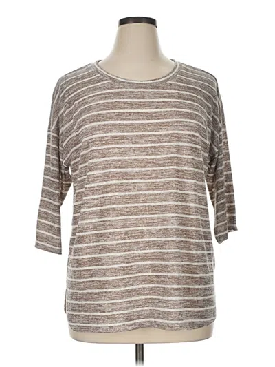 Pre-owned Bobeau 3/4 Sleeve T-shirt In Brown