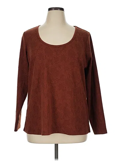 Pre-owned Bobeau 3/4 Sleeve T-shirt In Brown
