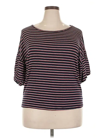 Pre-owned Bobeau 3/4 Sleeve T-shirt In Burgundy