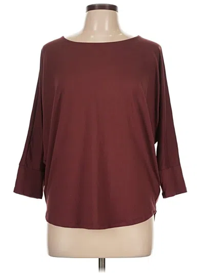 Pre-owned Bobeau 3/4 Sleeve T-shirt In Burgundy
