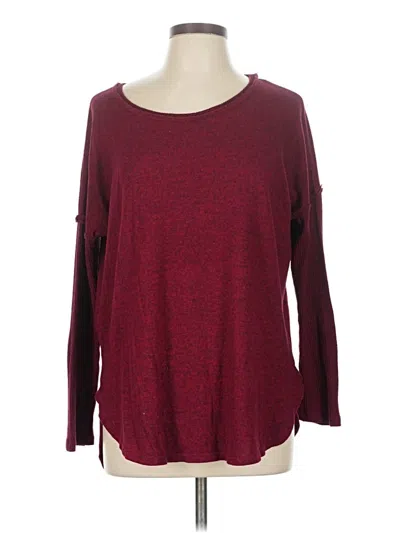 Pre-owned Bobeau 3/4 Sleeve T-shirt In Burgundy