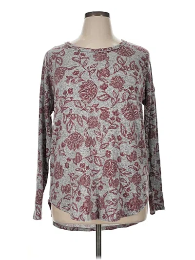 Pre-owned Bobeau 3/4 Sleeve T-shirt In Burgundy