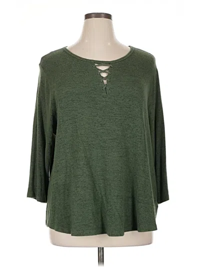 Pre-owned Bobeau 3/4 Sleeve T-shirt In Green