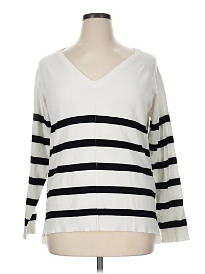 Pre-owned Bobeau 3/4 Sleeve T-shirt In Ivory