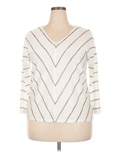 Pre-owned Bobeau 3/4 Sleeve T-shirt In Ivory