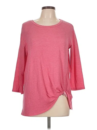 Pre-owned Bobeau 3/4 Sleeve T-shirt In Pink