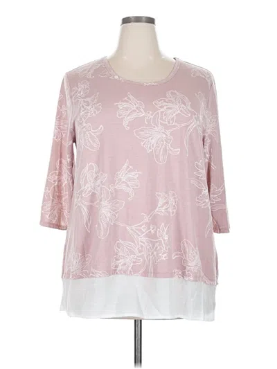 Pre-owned Bobeau 3/4 Sleeve T-shirt In Pink