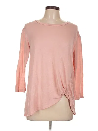 Pre-owned Bobeau 3/4 Sleeve T-shirt In Pink