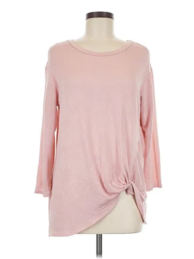 Pre-owned Bobeau 3/4 Sleeve T-shirt In Pink
