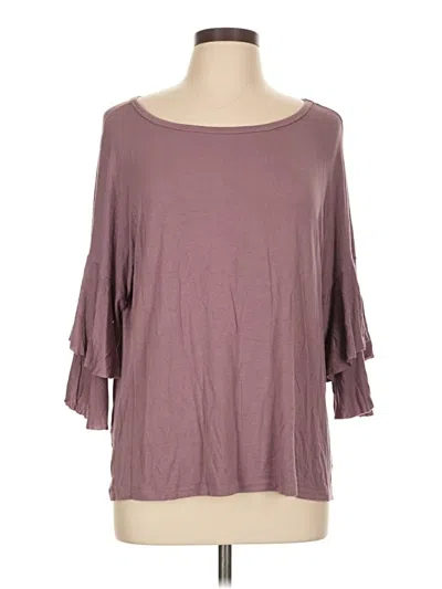 Pre-owned Bobeau 3/4 Sleeve T-shirt In Purple