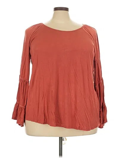 Pre-owned Bobeau 3/4 Sleeve T-shirt In Red