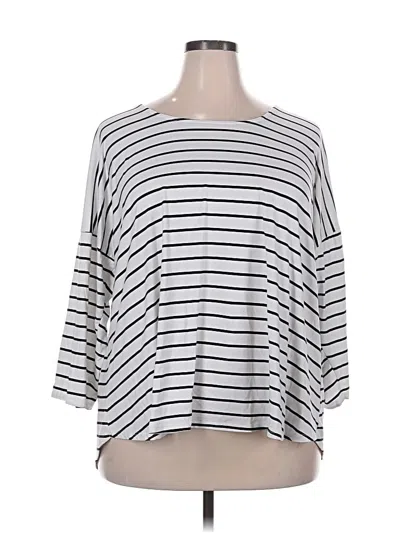 Pre-owned Bobeau 3/4 Sleeve T-shirt In Silver