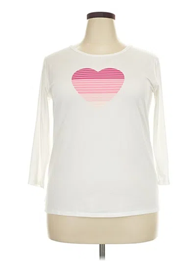 Pre-owned Bobeau 3/4 Sleeve T-shirt In White