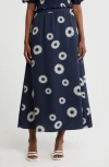 Bobeau A-line Maxi Skirt In Blue