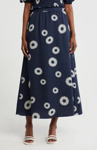 Bobeau A-line Maxi Skirt In Blue