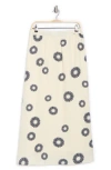 Bobeau A-line Maxi Skirt In Antique White/navy Daisy