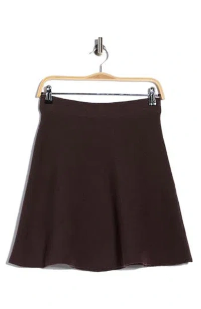 Bobeau A-line Sweater Miniskirt In Brown