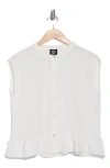 Bobeau Airflow Sleeveless Button-up Top In White