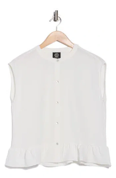 Bobeau Airflow Sleeveless Button-up Top In White