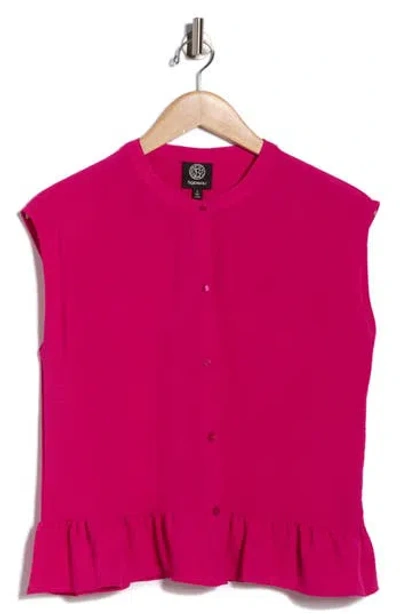 Bobeau Airflow Sleeveless Button-up Top In Pink
