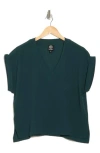 Bobeau Airflow V-neck Top In Peacock