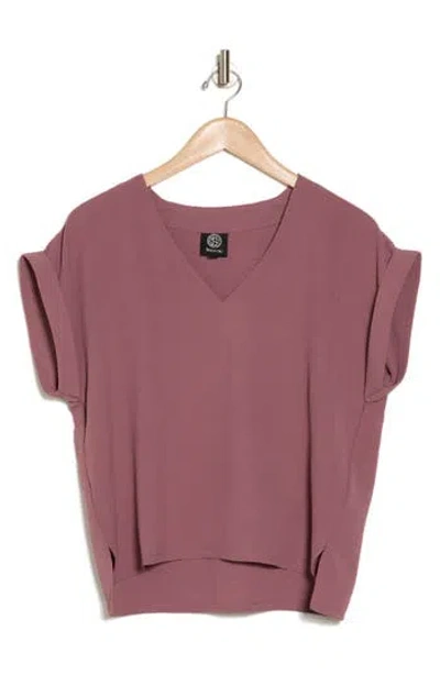 Bobeau Airflow V-neck Top In Rose Taupe