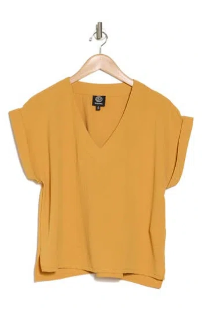 Bobeau Airflow V-neck Top In Spruce Yellow
