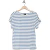 Bobeau Baby French Terry T-shirt In Caramel/ivory Half Stp