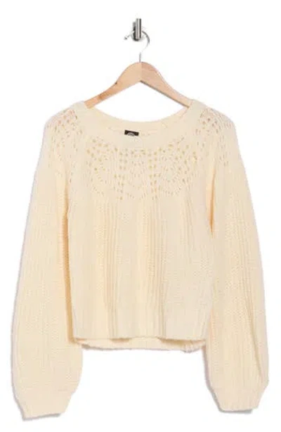 Bobeau Balloon Sleeve Sweater In Nude
