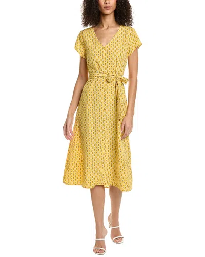 Bobeau Button-down Dress In Yellow