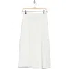 Bobeau Button Front Pocket Maxi Skirt In White