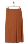 Bobeau Button Front Pocket Skirt In Mocha