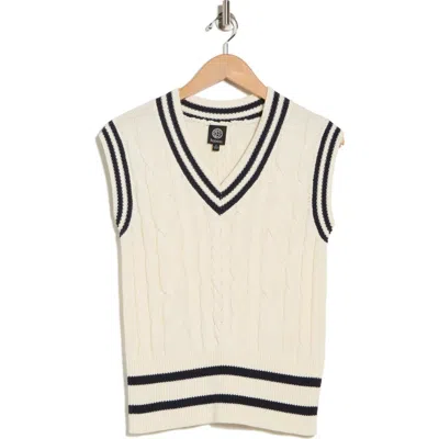 Bobeau Cable Knit Sweater Vest In Neutral