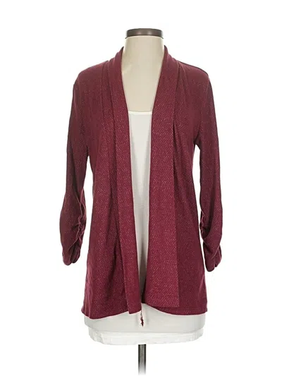 Pre-owned Bobeau Cardigan Sweater In Burgundy