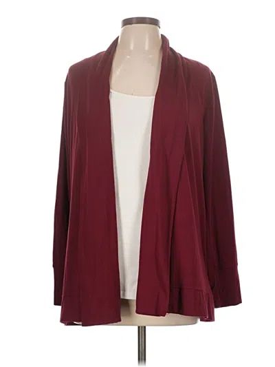 Pre-owned Bobeau Cardigan Sweater In Burgundy