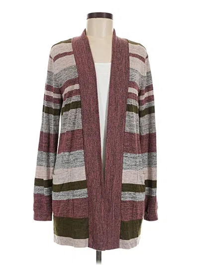 Pre-owned Bobeau Cardigan Sweater In Burgundy