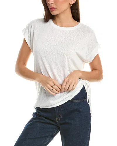 Bobeau Caslon Caty Side Shirred T-shirt In White