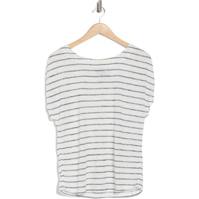 Bobeau Caty Shirred Shoulder T-shirt In Gray