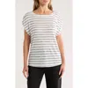 Bobeau Caty Shirred Shoulder T-shirt In Gray