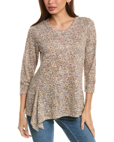 Bobeau Caty Side Tie Knit Top In Brown