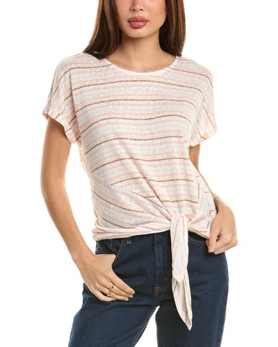 Bobeau Caty Side Tie T-shirt In Pink